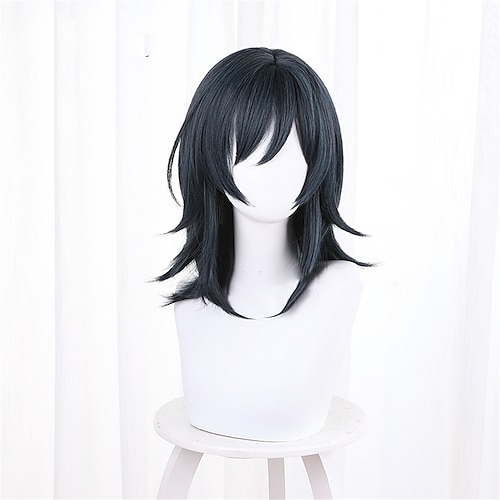 

The Executioner and Her Way of Life Shokei Shoujo No Virgin Road Headwear Cosplay Costume Wig Dark Blue Hair Cos Wig