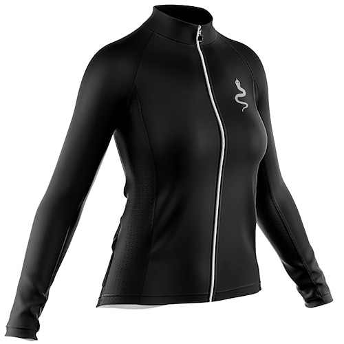 

Women's Cycling Jersey Long Sleeve Bike Jersey with 3 Rear Pockets Mountain Bike MTB Road Bike Cycling Cycling Breathable Ultraviolet Resistant Quick Dry Black Polyester Sports Clothing Apparel