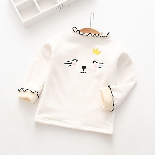 

Kids Girls' Sweatshirt Animal Daily Long Sleeve Cute Cotton 3-6 Years Winter Yellow Grey White