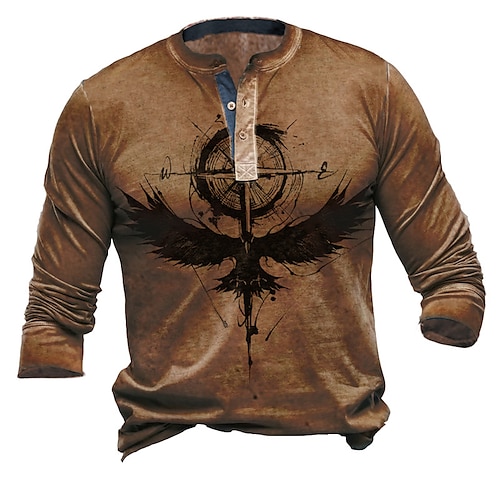 

Men's Unisex Sweatshirt Pullover Button Up Hoodie Brown Graphic Prints Eagle Print Casual Daily Sports 3D Print Designer Casual Big and Tall Spring & Fall Clothing Apparel Hoodies Sweatshirts Long