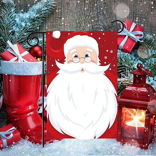 

Santa Pattern Garden Flags Holiday Decoration Flags Christmas Garden Flags