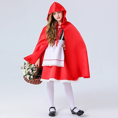 

Little Red Riding Hood Cosplay Costume Masquerade Kid's Girls' Cosplay Performance Masquerade Festival / Holiday Polyster Red Easy Carnival Costumes Halloween / Dress / Cloak / Dress / Cloak