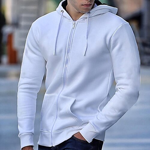 

Men's Full Zip Hoodie Jacket Hooded Graphic Zipper Pocket Daily Holiday Going out Hot Stamping Streetwear Casual Hoodies Sweatshirts Long Sleeve Wine Red White