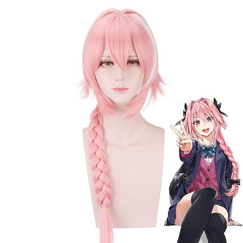 

Cosplay Wig Fate Apocrypha Fate / Grand Order FGO Natural Straight Braid Machine Made Wig Very Long Pink Synthetic Hair Women Anime Cute Cosplay Pink / Party