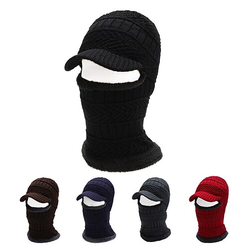

Cotton Running Cap Running Hat Men's Women's Balaclava Solid Colored Thermal Warm Breathable for Fishing Running Jogging Winter Violet Black Purple