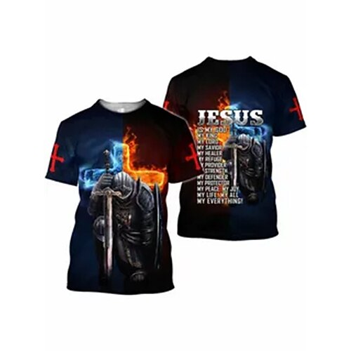 

Men's Unisex T shirt Tee Graphic Prints Human Crew Neck Navy Blue Short Sleeve 3D Print Outdoor Street Print Tops Vintage Sports Designer Casual / Summer / Summer