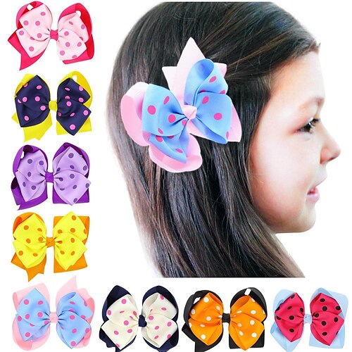 

Kids Girls' Sweet Daily Polka Dot / Color Block Polyester Hair Accessories Blue / Purple / Pink One-Size