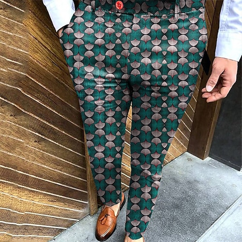 

Men's Chinos Trousers Pencil Pants Jogger Pants Pocket Flower / Floral Comfort Soft Daily Going out Stylish Chic & Modern Green Micro-elastic / Spring