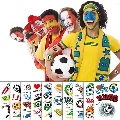 

2022 Qatar Football World Cup Tattoo Stickers Tattoo Stickers Cartoon Football Fans Face Stickers Arm Temporary Tattoo Stickers Waterproof