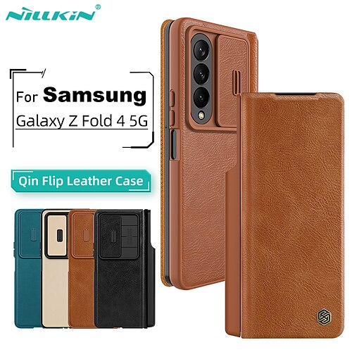 

Phone Case For Samsung Galaxy Flip Z Fold 4 Pencil Holder with Windows Flip Solid Colored TPU PC PU Leather