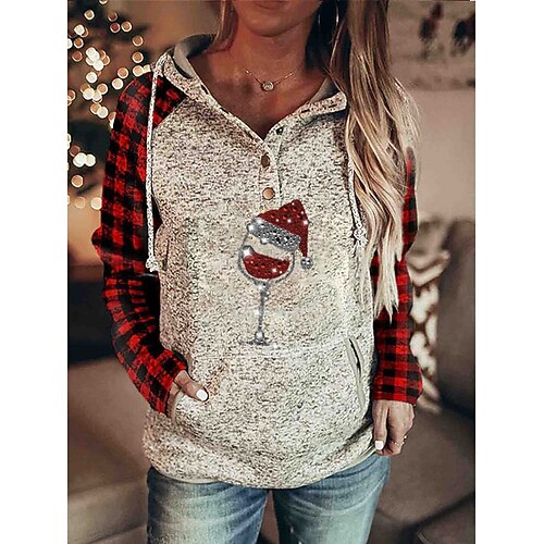 

Women's Blouse Print Plaid / Striped / Chevron / Round Modern Round Neck Raglan Sleeves Standard Spring & Fall Green Beige