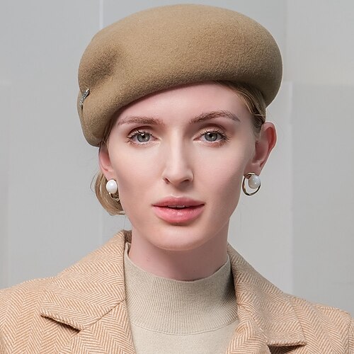 

Elegant Fashion 100% Wool Hats with Smooth / Solid 1pc Party / Evening / Casual Headpiece Christmas/ Special Occasion / Office & Career / Graduation / Congratulations / Anniversary / Back To School /