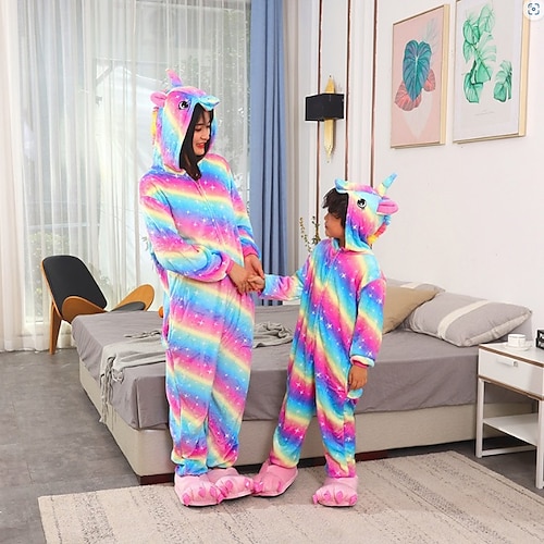 

Kid's Kigurumi Pajamas Nightwear Camouflage Unicorn Flying Horse Fashion Onesie Pajamas Flannelette Cosplay For Boys and Girls Carnival Animal Sleepwear Cartoon Festival / Holiday Costumes