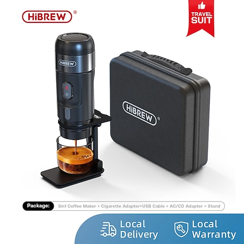 

HiBREW Portable Coffee Machine for Car & HomeDC12V Expresso Coffee Maker Fit Nexpresso Dolce Pod Capsule Coffee Powder H4A