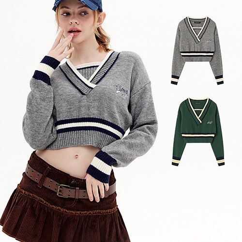 

Spicy Girls Punk & Gothic Y2K Year 2000 Knit / Cutsew Masquerade Women's Japanese Cosplay Costumes Green / Gray