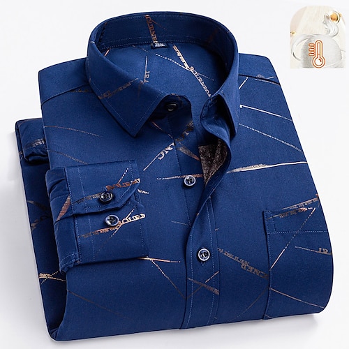 

Men's Shirt Dress Shirt Solid Color Striped Solid Colored Square Neck A B C D E Plus Size Wedding Street Long Sleeve Clothing Apparel Cotton Business Elegant Formal Pocket