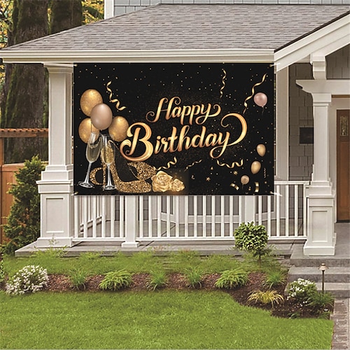 

Large Size 180120cm Happy Birthday Banner Birthday Party Background Bunting Garland Banners Flags Anniversary