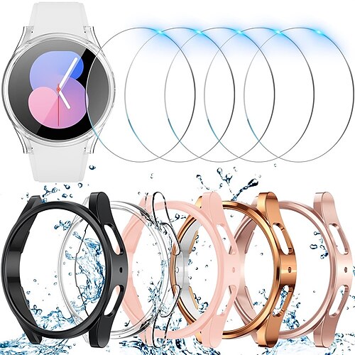 

[55Pack] Watch Case with Screen Protector Compatible with Samsung Galaxy Watch 5 40mm / Watch 5 44mm / Watch 5 Pro 45MM Scratch Resistant Rugged Bumper Full Cover Tempered Glass / Hard PC Watch Cover