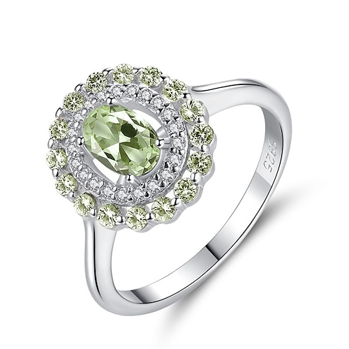 

Ring Wedding Classic Light Green S925 Sterling Silver Precious Stylish Elegant 1PC Synthetic Diamond / Women's