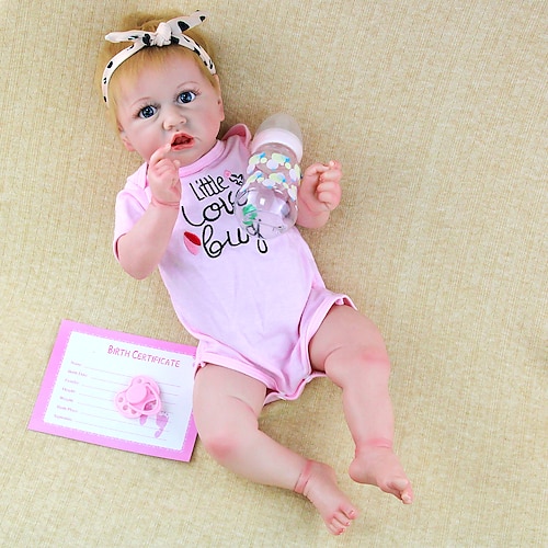 

22 inch Reborn Doll Baby & Toddler Toy Reborn Toddler Doll Doll Reborn Baby Doll Baby Baby Boy Reborn Baby Doll Levi Newborn lifelike Gift Hand Made Non Toxic Vinyl Silicone Vinyl with Clothes