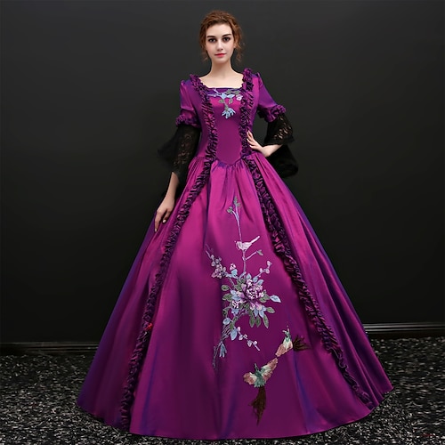 

Prinzessin Shakespeare gotisch Rokoko Vintage inspiriert Mittelalterlich Kleid Partykostüm Maskerade Damen Kostüm Jahrgang Cosplay Party Halloween Maskerade 3/4-Ärmel Ballkleid Kleid Weihnachten