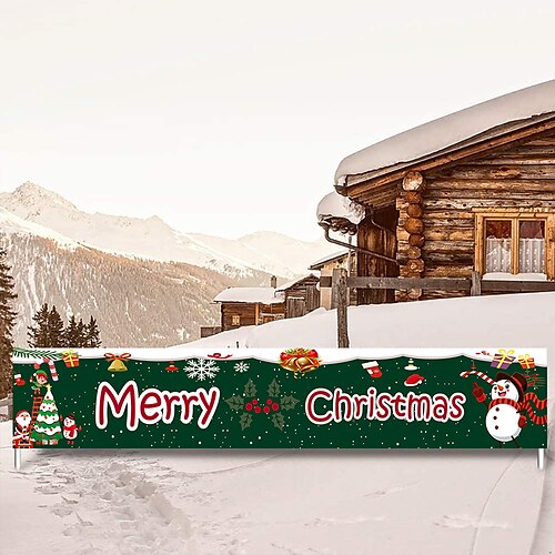 

Merry Christmas Banner, Outdoor Christmas Banner Decorations, Xmas Outdoor & Indoor Hanging Decor, Christmas Holidays Party Decor Supplies 30050cm (10ft18.9 Inch)