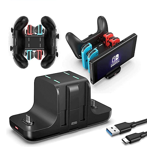 

6 in 1 Charging Dock for Nintendo Switch Console Joy-con Controller Gamepad Charger Dock Station DC5V/2A Charge Stand NS Switch