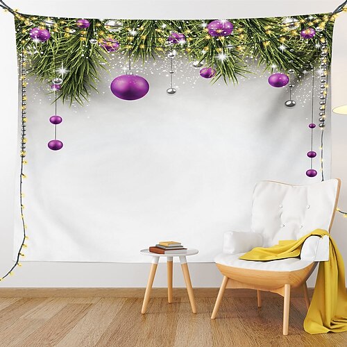 

Christmas Holiday Party Wall Tapestry Art Decor Blanket Curtain Picnic Tablecloth Hanging Home Bedroom Living Room Dorm Decoration Gift Ball Polyester