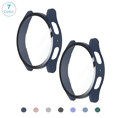

2 Pack Watch Case with Screen Protector Compatible with Samsung Galaxy Watch 5 40mm / Watch 5 44mm / Watch 4 40mm Scratch Resistant Rugged Bumper Full Cover Tempered Glass / Hard PC Watch Cover
