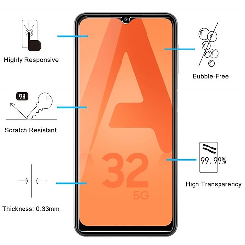 

3 Pack Samsung Galaxy A32 5G Screen Protector Tempered Glass Anti Scratch Bubble Free Ultra Resistant