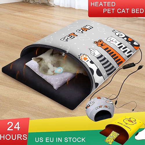 

Dog Kennel Removable And Washable Cat Kennel Warm Winter Usb Pet Electric Blanket Semi-enclosed Pet Kennel Pet Sleeping Bag With Random Color Pillow 4055 Recommended 3-8 Catties Pet