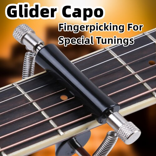 

Guitar Capo Adjustable Guitar Rolling Sliding Capo Silicone and Alloy Material for Tuning Tone of String Instruments Folk Acoustic Guitar