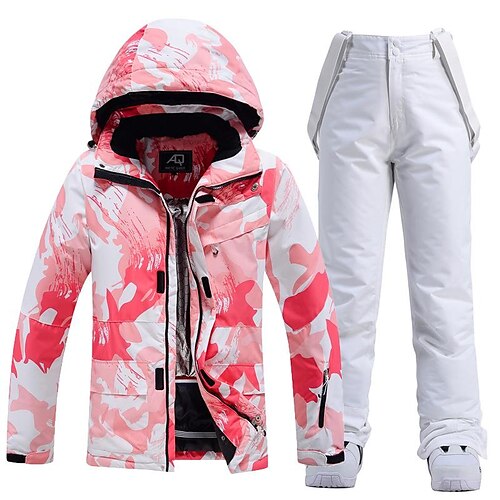 

new ski suit suit ladies winter outdoor windproof and splashproof warm and thick single-board double-board ski pants