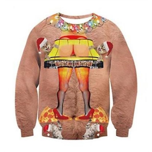 

Men's Sweatshirt Pullover Camel Crew Neck Graphic Prints Ugly Christmas Print Daily Sports Holiday 3D Print Basic Streetwear Designer Spring & Fall Clothing Apparel Hoodies Sweatshirts Long Sleeve