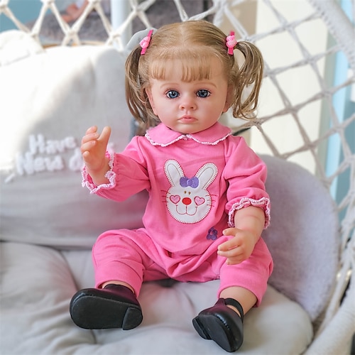 

22 inch 55CM Tutti Full Body Silicone Reborn Toddler Gril Doll Lifelike Handmade 3D Skin Multiple Layers Painting with Genesis Paint