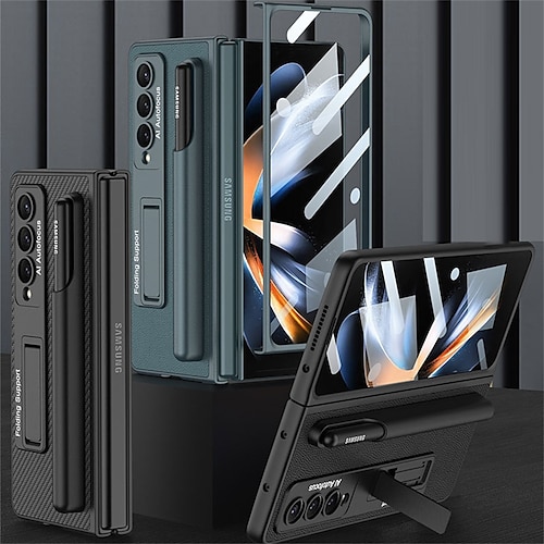 

Phone Case For Samsung Galaxy Flip Z Fold 4 Pencil Holder Full Body Protective Four Corners Drop Resistance Solid Colored TPU PC