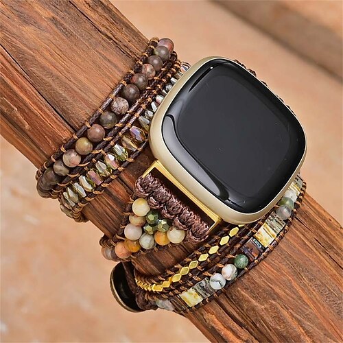 

1PC Smart Watch Band Compatible with Fitbit Versa 3 / Sense Versa 2 / Versa / Versa Lite Fabric Smartwatch Strap Handmade Breathable Braided Handmade Braided Rope Replacement Wristband