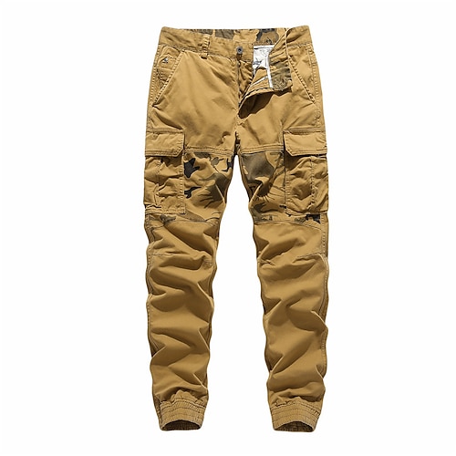 

Men's Cargo Pants Trousers Work Pants Multi Pocket Solid Colored Comfort Breathable Casual Daily Streetwear Cotton Blend Sports Fashion ArmyGreen Khaki Micro-elastic
