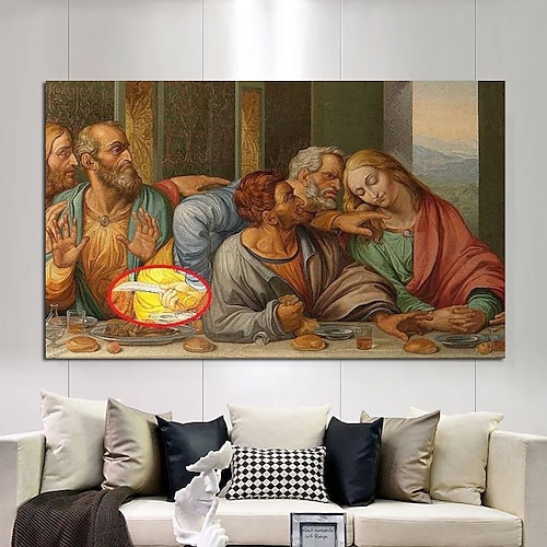 

Handmade Hand Painted Oil Painting Jesus Wall Art Abstract Famous Leonardo da Vinci Carving Home Decoration Decor Rolled Canvas No Frame Unstretched