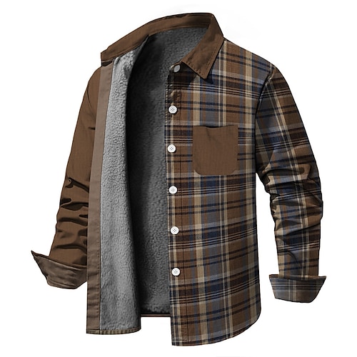 

Homme Chemise Plaid Imprimés Photos Col rabattu Noir Rose Claire Kaki 3D effet Extérieur Plein Air manche longue Bouton bas Imprimer Vêtement Tenue Mode Design Casual Flexible