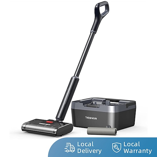

Tesvor V8 Intelligent Electronic Control Mop One-click cleaning saving time and effort no need to bend over with Long rod. Separate from the water tank lightweight and easy to use.