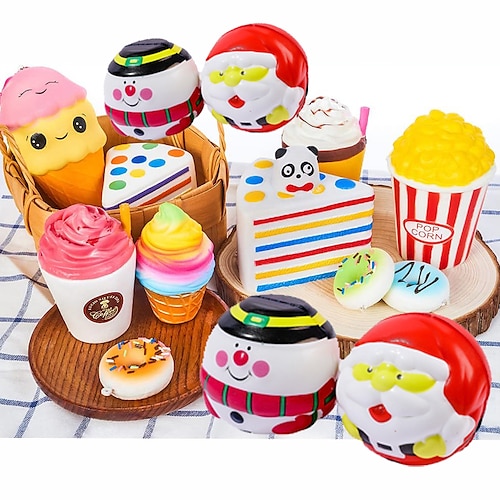 

Slow Rising Jumbo Squishies Toy Set - 5 pieces Soft Kawaii Soft Burgers Popcorn Cake Ice Cream Doughnuts Decompression Squeeze toys for boys and girls