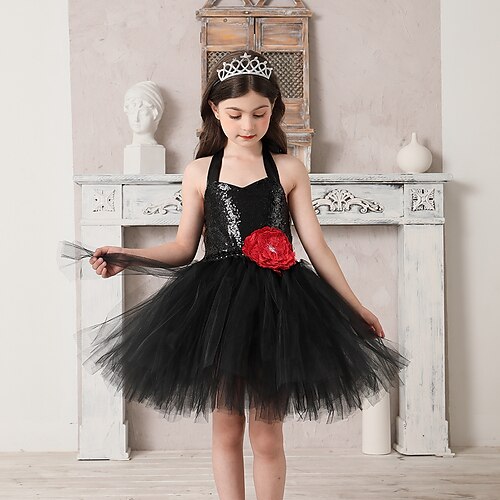 

Kids Girls' Dress Solid Color Party Dress Above Knee Dress Party Cotton Sleeveless Princess Dress 3-10 Years Spring Black Blue Purple / Summer / Sweet
