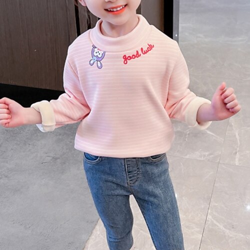 

Toddler Girls' T shirt Cartoon Outdoor Long Sleeve Active Cotton 3-7 Years Winter Purple Pink White / Fashion / Fall