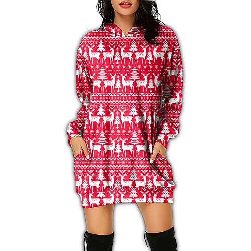 

Santa Suit Santa Claus Gingerbread Man Dress Ugly Christmas Sweater / Sweatshirt Hoodie Women's Christmas Christmas Carnival Masquerade Christmas Eve Adults Party Christmas Polyester Top