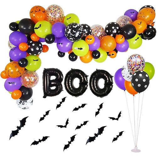 

Halloween Party Balloon Mall Bar Ghost Festival Party Atmosphere Decoration Skeleton Pumpkin Ghost Letter Balloons Set