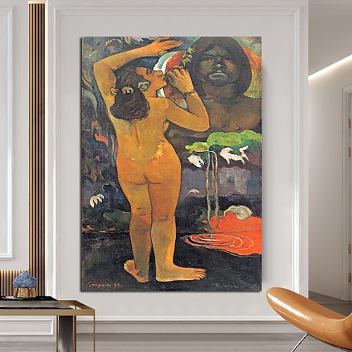 

Handmade Hand Painted Oil Painting Paul Gauguin Vintage Canvas Painting Nordic Abstract Figure Landscape Retro Poster Wall Art Home Decoration Decor Rolled Canvas No Frame Unstretched