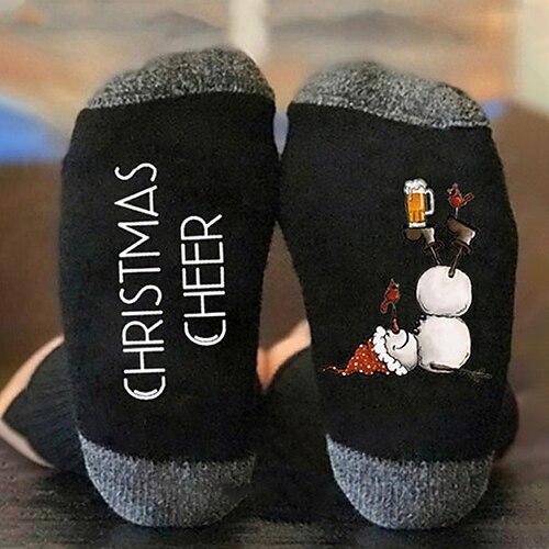 

Women's Christmas Lingeries Gift 1 Pair Socks Casual Socks Fashion Cute Comfort Warm Red Gray White