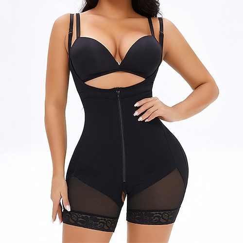 

Mulheres Curva Plus Size Renda Côr Sólida Sensual Com Alças Outono Inverno Caqui Preto Tamanho grande L XL 2XL 3XL 4XL / Tamanho Grande