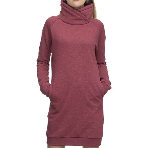 

Women's Hoodie Dress Sweatshirt Dress Short Mini Dress Light Pink Long Sleeve Pure Color Pocket Fall Winter Turtleneck Casual Modern 2022 S M L XL XXL 3XL